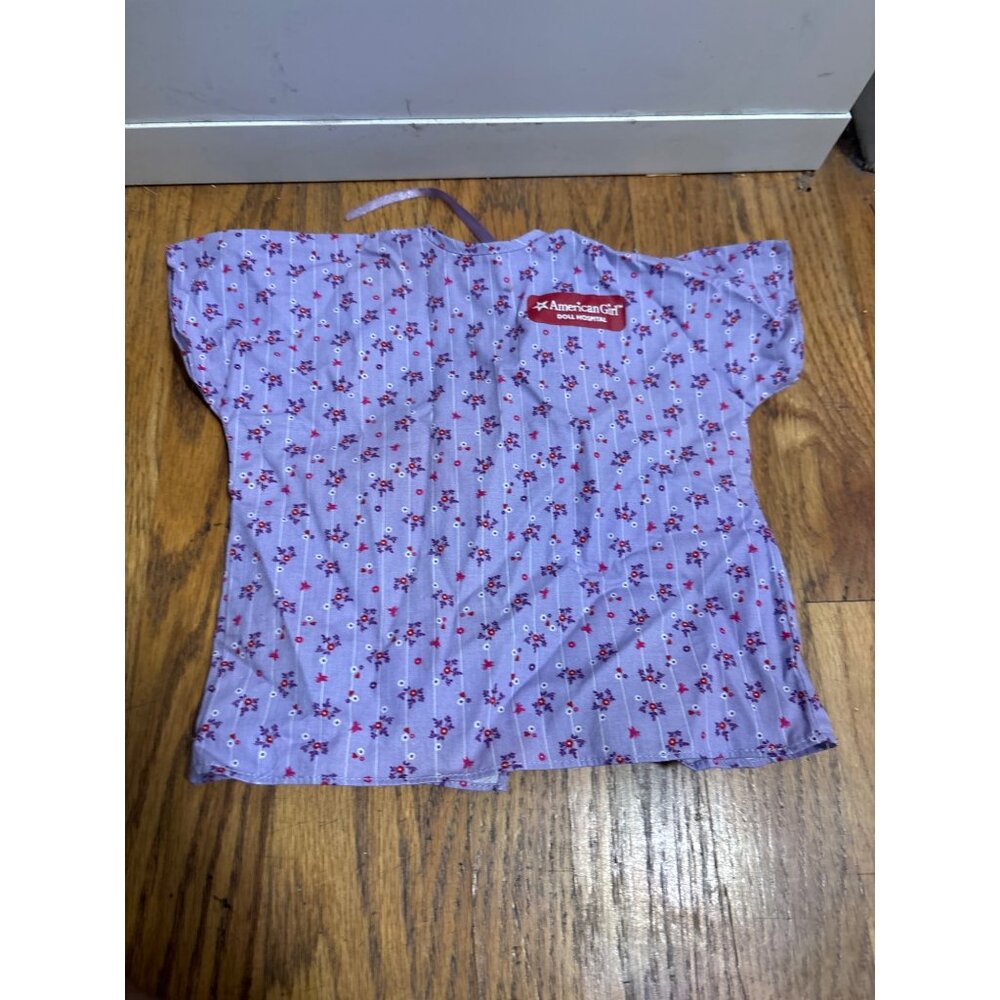 American Girl Doll Hospital Bitty Baby Dress Purple Floral Pattern